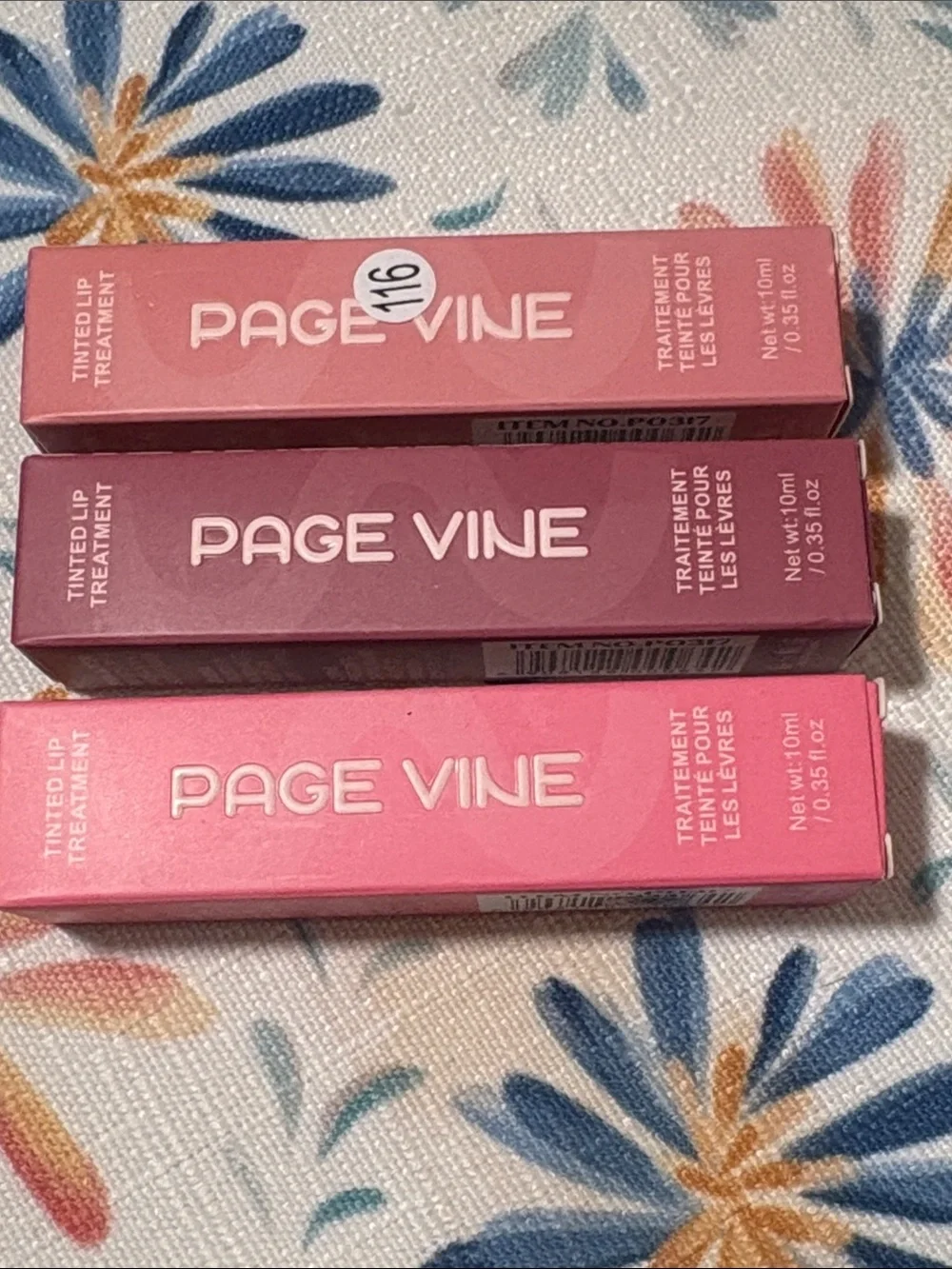 Page Vine Tinted Lip Treatment Trio - Pink & Rose Shades set of 3